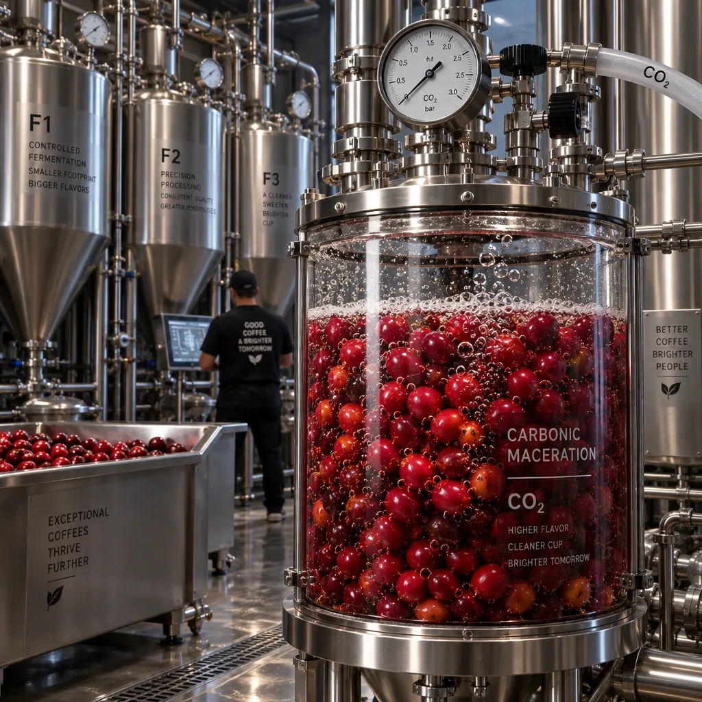 Carbonic Maceration Coffee Processing Science and Roasting Protocols 5 Macro photograph for How to Make Carbonic Maceration Coffee: The Complete Producer Protocol, Fermentation Science & Roasting Guide