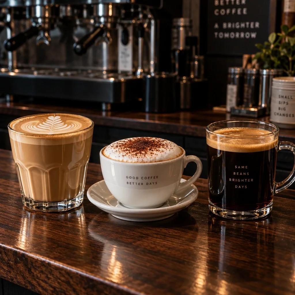 Macro photograph for Latte vs Cappuccino vs Americano: Milk Microfoam Physics, Ratio Anatomy & Flavor Profiles